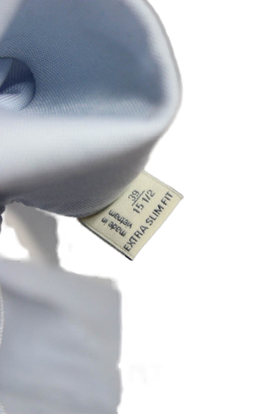 Suit Supply Mens Blue Cotton Collared Dress Shirt Button Size L