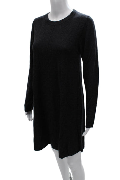 Repeat Women Sweater Dress Gray 100% Merino Wool Long Sleeve Crew Neck Size XS