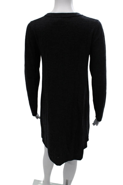 Repeat Women Sweater Dress Gray 100% Merino Wool Long Sleeve Crew Neck Size XS
