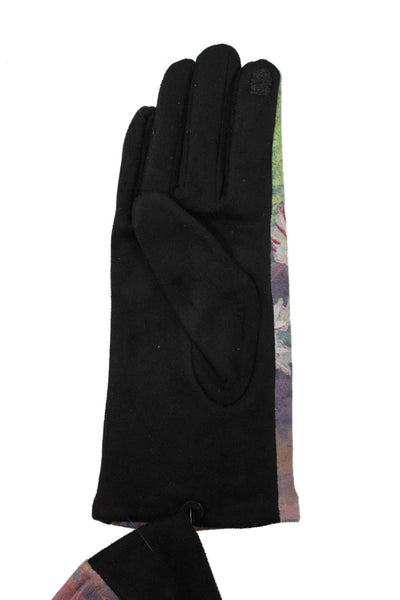 Rain Caper Womens Smartphone Touch Screen Floral Gloves Red Black Size OS