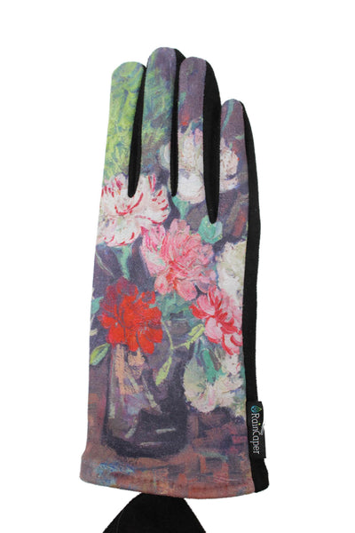 Rain Caper Womens Smartphone Touch Screen Floral Gloves Red Black Size OS