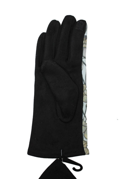 Rain Caper Womens Smartphone Touch Screen Floral Gloves Gray Black Size OS