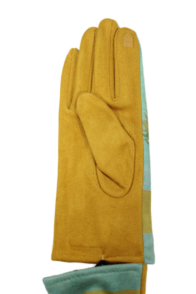 Rain Caper Womens Smartphone Touch Screen Floral Gloves Yellow Size OS