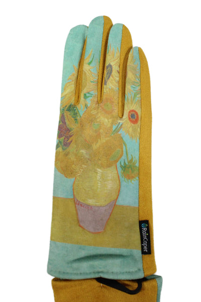 Rain Caper Womens Smartphone Touch Screen Floral Gloves Yellow Size OS