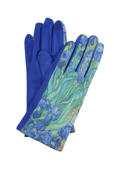 Rain Caper Womens Smartphone Touch Screen Floral Gloves Blue Green Size OS