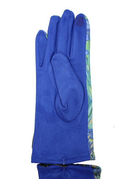 Rain Caper Womens Smartphone Touch Screen Floral Gloves Blue Green Size OS