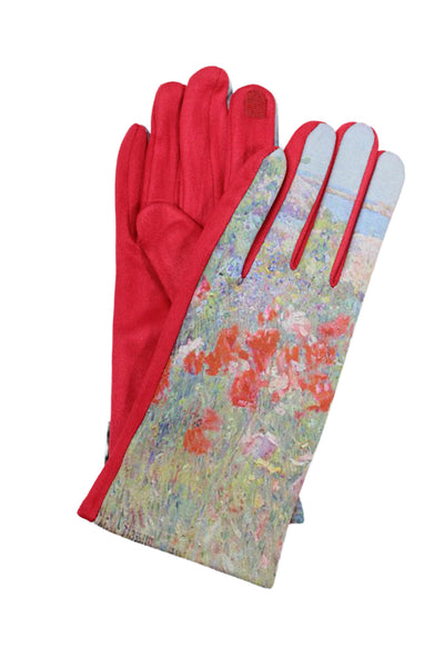 Rain Caper Womens Smartphone Touch Screen Floral Gloves Red Size OS