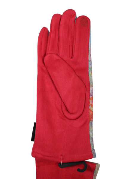 Rain Caper Womens Smartphone Touch Screen Floral Gloves Red Size OS