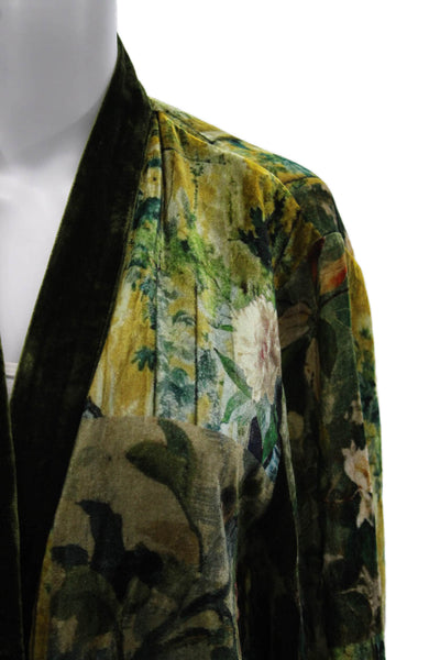Aris A. Women Kimono Jacket Floral Multicolor Rayon Long Sleeve Size 1X