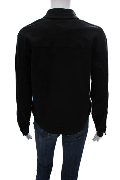 Renuar Womens Black Collared Button Up Jacket Long Sleeve Size M