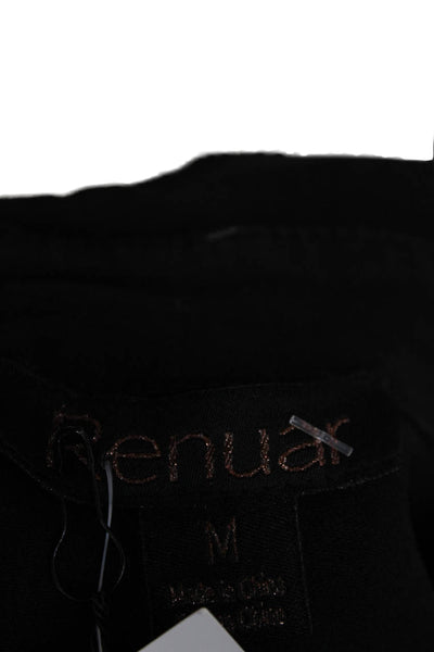 Renuar Womens Black Collared Button Up Jacket Long Sleeve Size M
