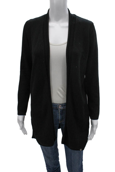 Biana Women Black V-Neck Viscose Cardigan Long Sleeve Size XL