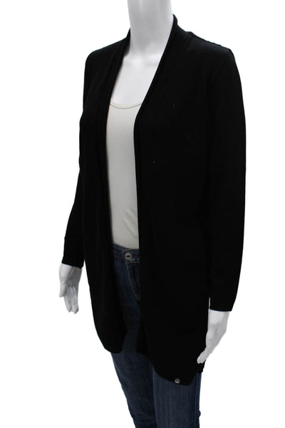 Biana Women Black V-Neck Viscose Cardigan Long Sleeve Size XL
