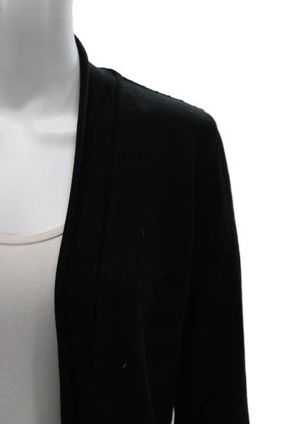 Biana Womens Cardigan Black Viscose Long Sleeve Round Neck Solid Fall Size M