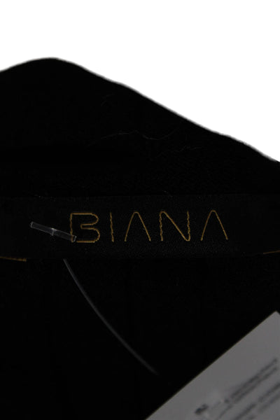 Biana Womens Cardigan Black Viscose Long Sleeve Round Neck Solid Fall Size M