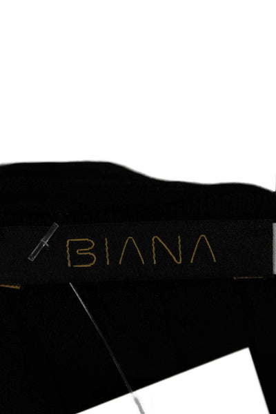 Biana Womens Cardigan Black Viscose Long Sleeve Size S