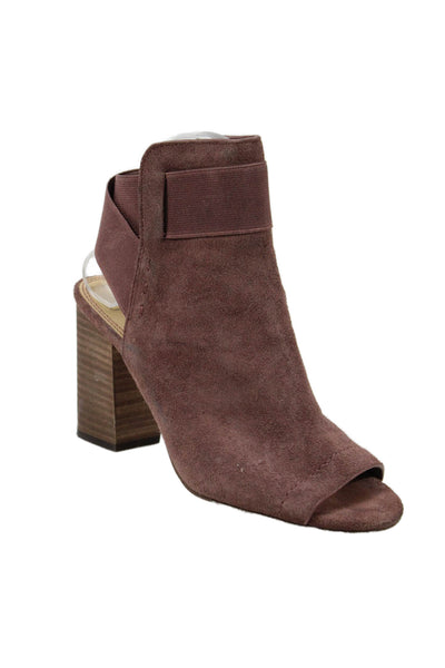 Splendid Womens Suede Open Toe Slingbacks Ankle Boots Pink Size 7.5