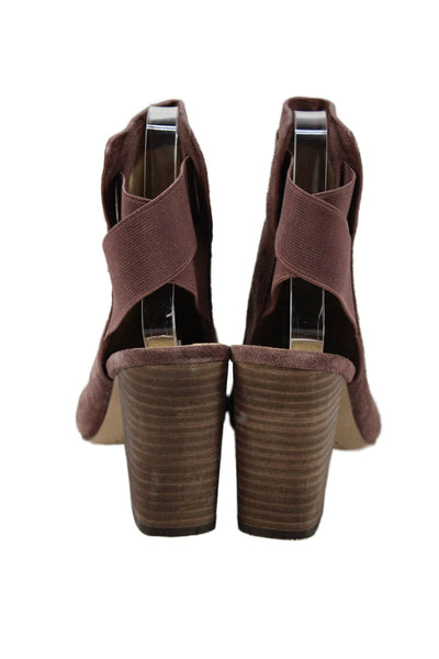 Splendid Womens Suede Open Toe Slingbacks Ankle Boots Pink Size 7.5