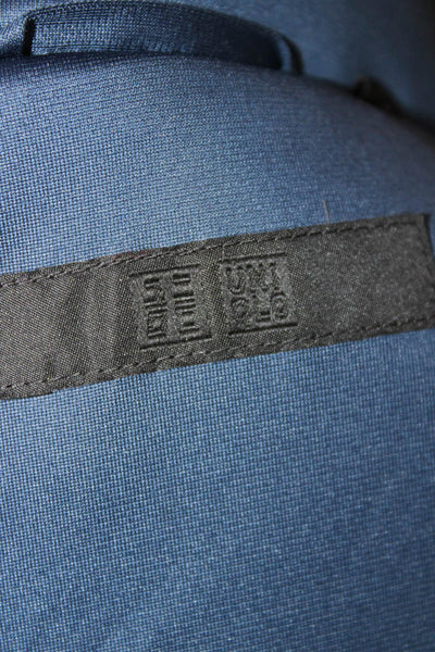 Uniqlo Women Puffer Vest Blue Zip Polyester Sleeveless Solid Fall Size M