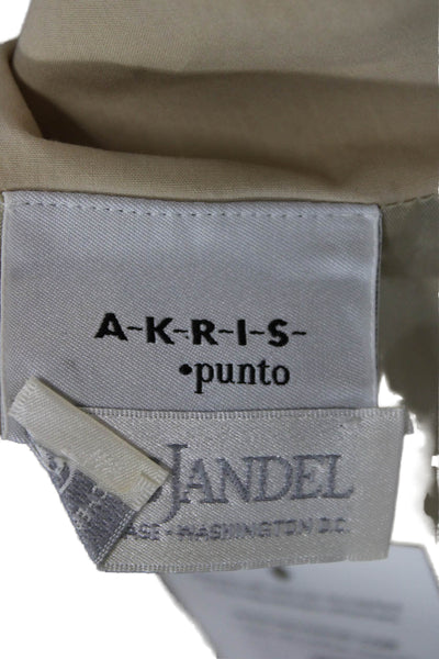 Akris Women Pleated Cotton Beige Knee Length Skirt Size 6
