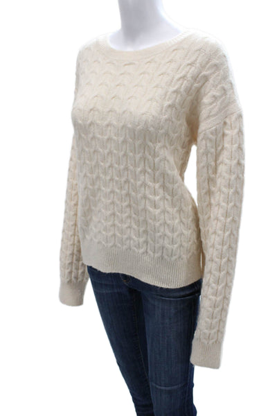The Skirt Shopp Women Ivory Cashmere Blend Pullover Sweater Long Sleeve Size L