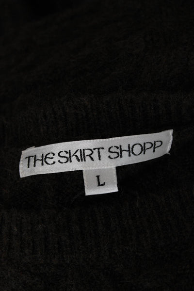 The Skirt Shopp Women Cashmere Geometric Boat Neck Pullover Sweater Size L
