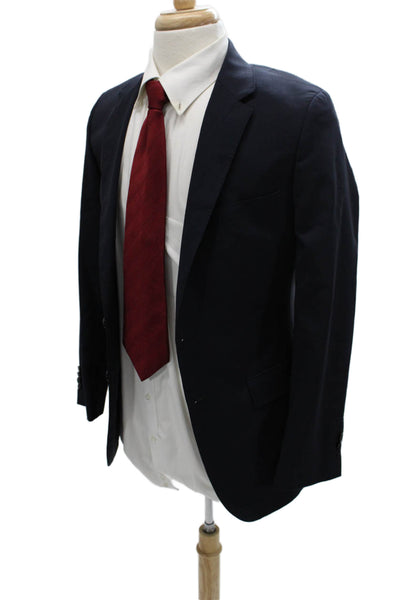 Boss Hugo Boss Mens Virgin Wool Striped Blazer Blue Size 36
