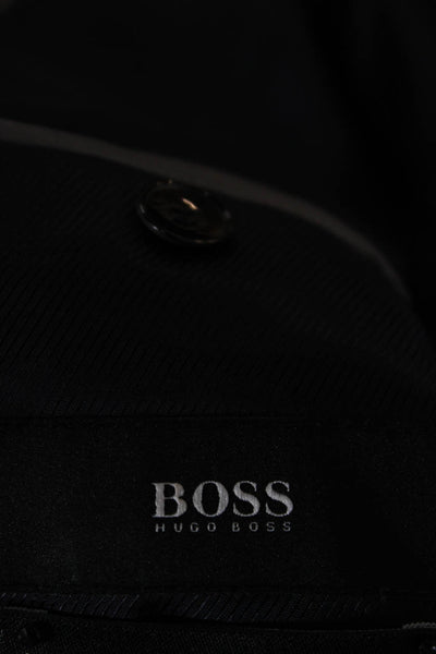 Boss Hugo Boss Mens Virgin Wool Striped Blazer Blue Size 36