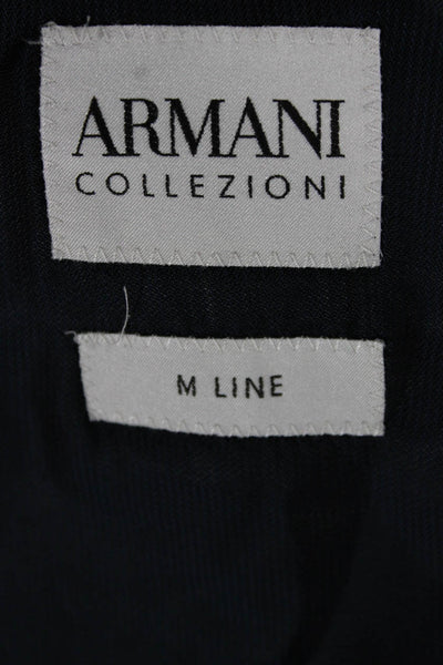 Armani Collezioni Mens Blue Wool Blazer Solid Size 48
