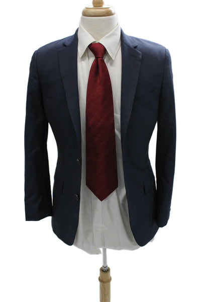 Theory Mens Blue Wool Check Blazer Size 36