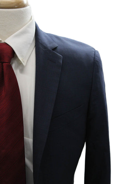 Theory Mens Blue Wool Check Blazer Size 36
