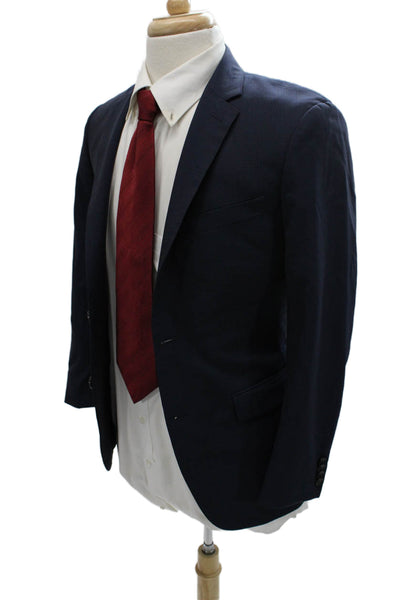 Theory Mens Blue Wool Check Blazer Size 36