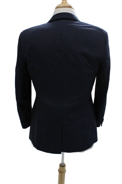 Theory Mens Blue Wool Check Blazer Size 36