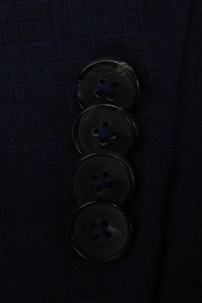 Theory Mens Blue Wool Check Blazer Size 36