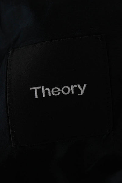 Theory Mens Blue Wool Check Blazer Size 36