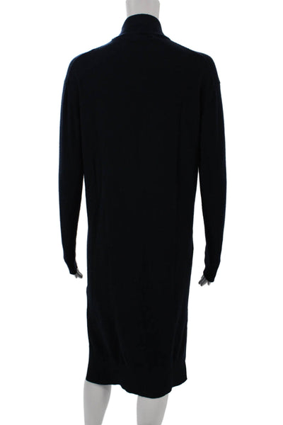 MNG Women Sweater Dress Blue Mock Neck Long Sleeve Viscose Size XS