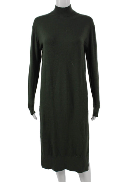 MNG Womens Green Sweater Dress Viscose High Neck Long Sleeve Pullover Size XS