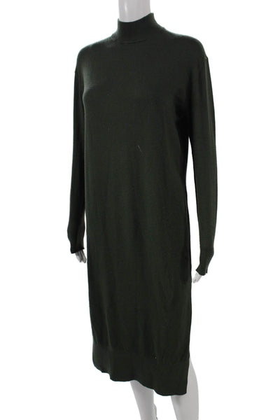MNG Womens Green Sweater Dress Viscose High Neck Long Sleeve Pullover Size XS