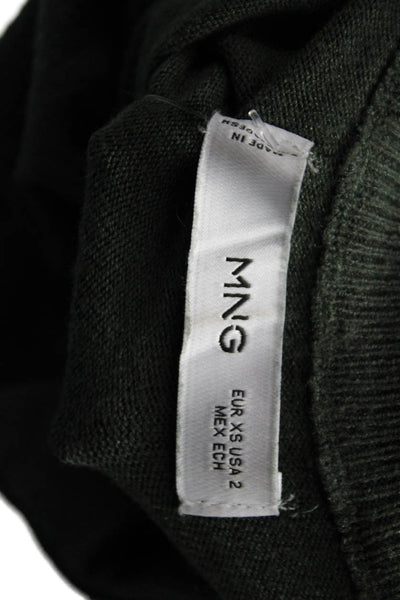 MNG Womens Green Sweater Dress Viscose High Neck Long Sleeve Pullover Size XS