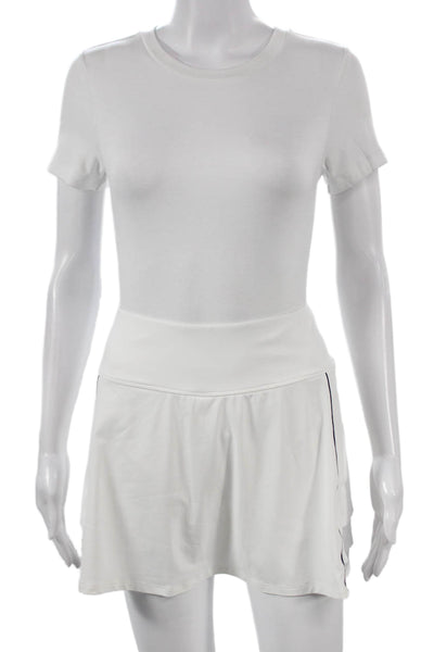 Lija Womens Athletic Skort White Nylon Short Size L