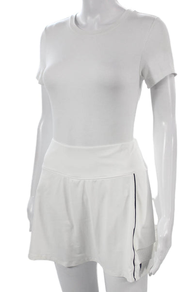 Lija Womens Athletic Skort White Nylon Short Size L