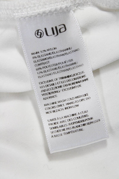 Lija Womens Athletic Skort White Nylon Short Size L