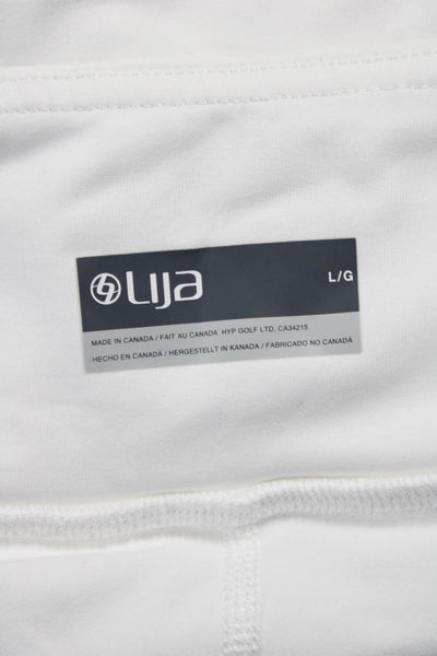 Lija Womens Athletic Skort White Nylon Short Size L