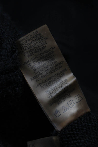 Calvin Klein Women Black Cotton Cowl Neck Geometric Pullover Sweater Size M