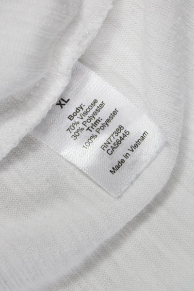 J Crew Women Tunic White Viscose Sleeveless Round Neck Size XL