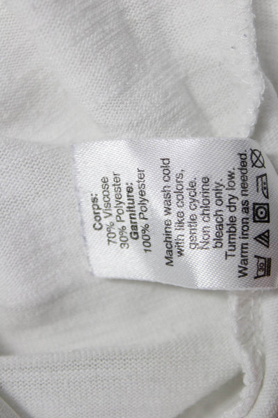 J Crew Women Tunic White Viscose Sleeveless Round Neck Size XL