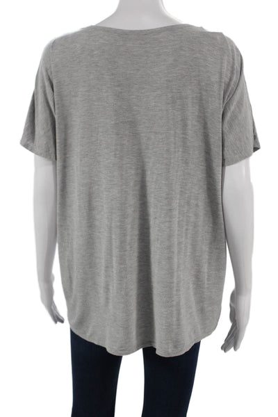 Quince Womens Scoop Neck Gray Rayon From Bamboo T Shirt Short Sleeve Size M
