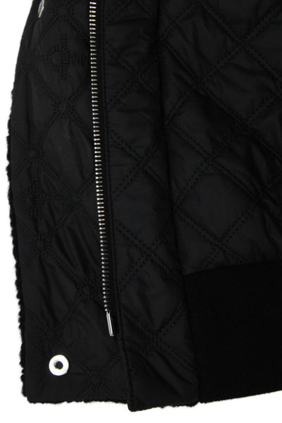 Hermes Womens Bomber Jacket Virgin Wool Black Snap Long Sleeve Size 34