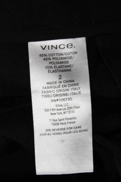 Vince Women Dress Pants Black Pull On Cotton Size 2