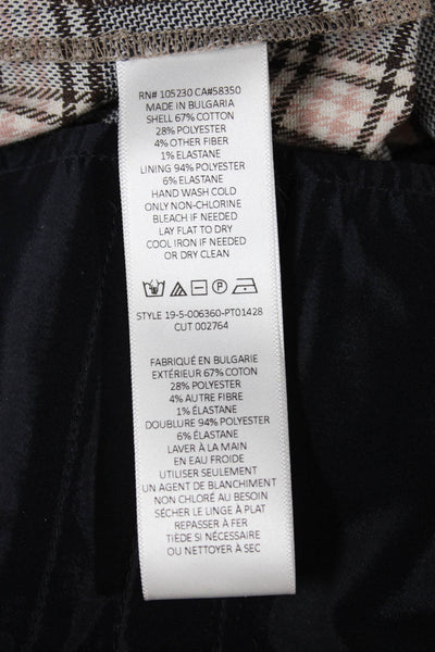 Joie Womens Cropped Plaid Cotton Pants Buckle Gray Size 00